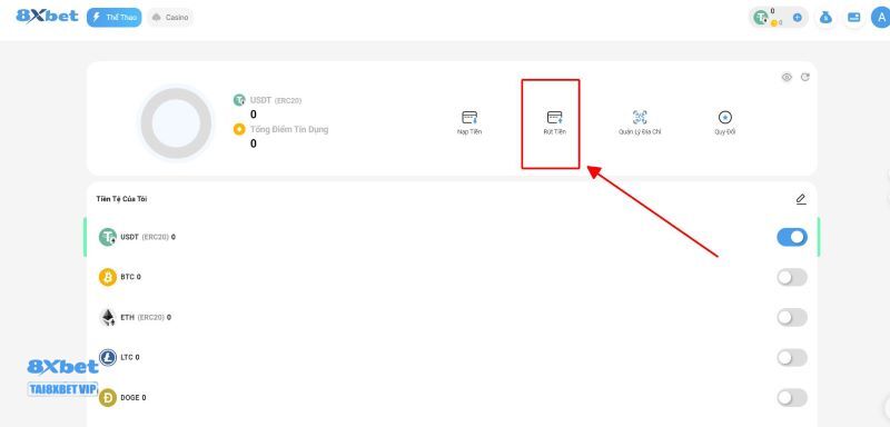 Cách rút tiền tại nhà cái 8xbet đơn giản 