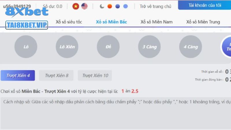 Trượt xiên 4 trong lô đề miền bắc 